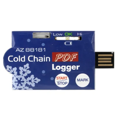 

AZ88181 Single Use Cold Chain Temperature PDF Logger Cold Chain Temperature Recorder, One-shot Recording, 8192 Set Of Values