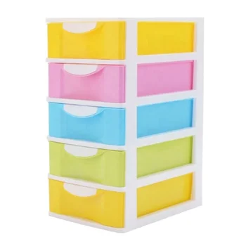 Desktop Plastic 5 Layer Storage Organizer Box Drawer With Multi