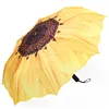 Good quality wholesale sunflower print 3 fold auto open and close umbrella for sale