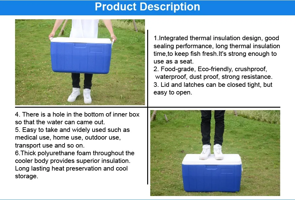 Wholesale 70L NEW large ice cooler box ice chest