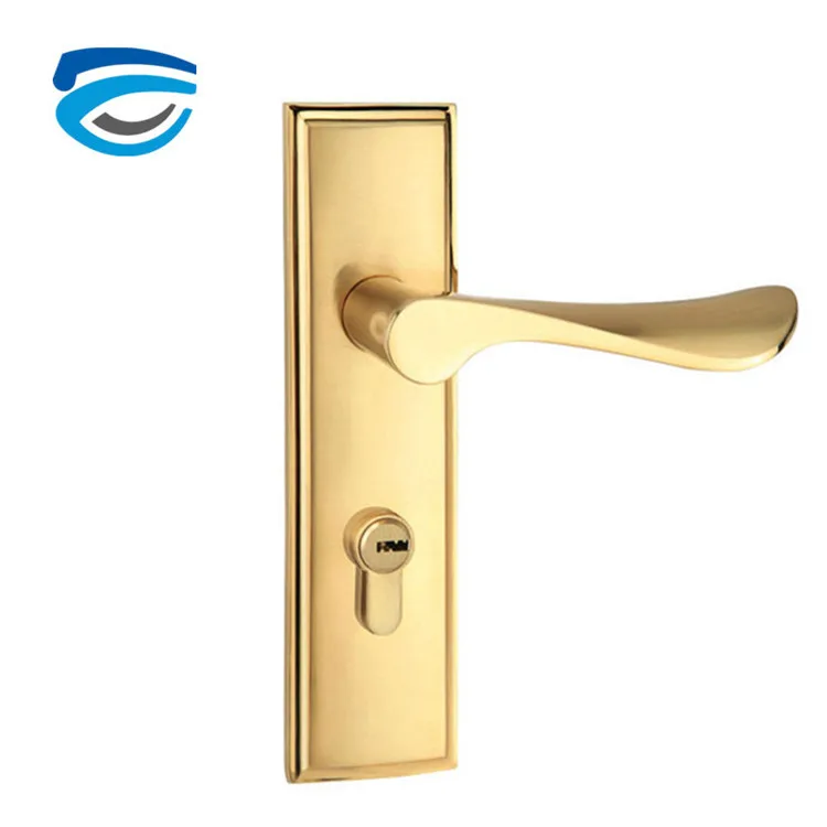 
Gold Color Brass Cylinder Door Handle Mortise Handle Lock 