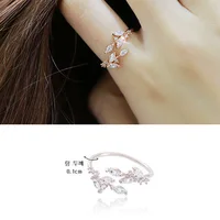 

High quality sterling silver ring pure 925 silver women ring leaves design free shipping