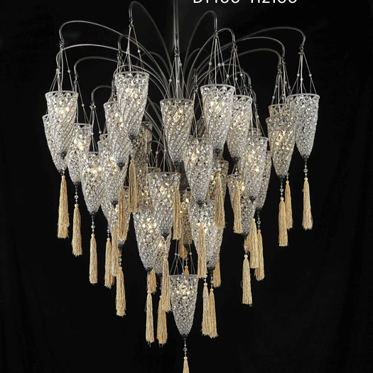 Custom designed luxury French crystal American living room dining room bedroom villa hotel decorative blue pendant light