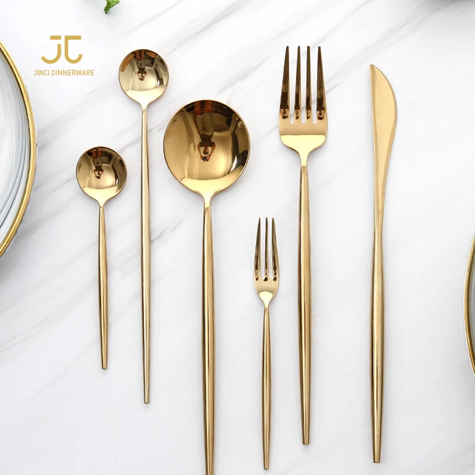 

Hot-selling exquisite Western-style gold and silver knife and fork suits, Colorful
