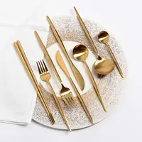 

Royal cutleries for restaurant brass cutlery flatware gold wedding cake and server fork knife spoon set