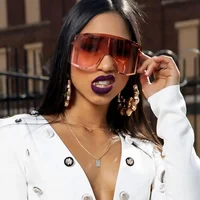 

Latest Trendy Rimless Luxury Oversized Big Metal Frame Gradient Color UV400 Shield Sunglasses Women 2019