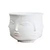 Personality White Ceramic Indoor Small Succulent Cactus Pot Face Planter Head Face Flowers Plant Pot with Faces on 6 Sides
