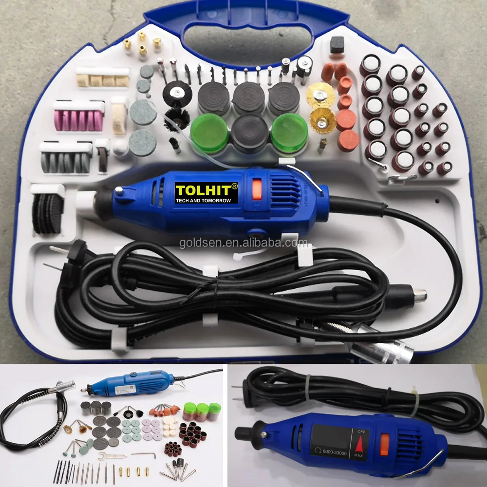 TOLHIT Hobby Rotary Multi Tools Drill Kits With Flex Shaft DIY Portable