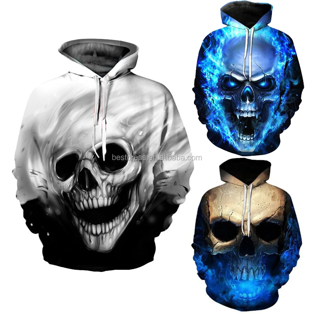 

walson Men's Realistic 3D Print Pullover Hooded Sweatshirt Hoodies With Big Pockets