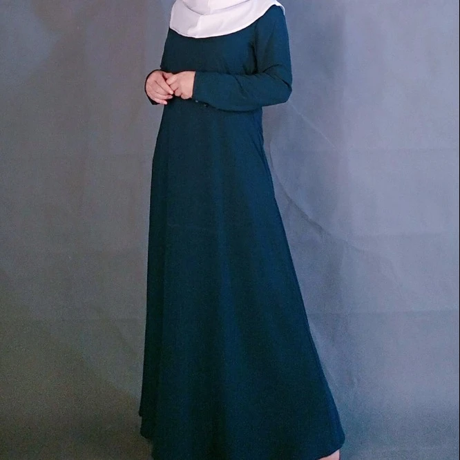 

Women Simple Black A-line Muslim Dress Dubai Abaya, N/a