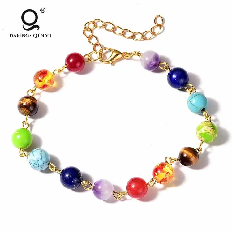 

wholesale custom Personalized natural stone beads chakra bracelet jewelry