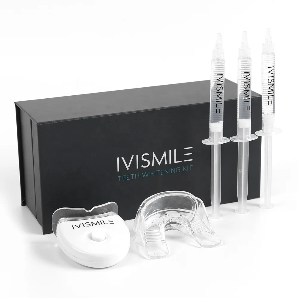 

OEM Hi White High Smile Teeth Whitening Kit Mini 10 Minute LED Light Pink Black Color Luxurious Package Print Hi White Smile