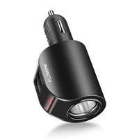

Free Shipping 3.1A Dual Ports USB Car Charger with LED Display FLOVEME 2019 New Car Phone Charger