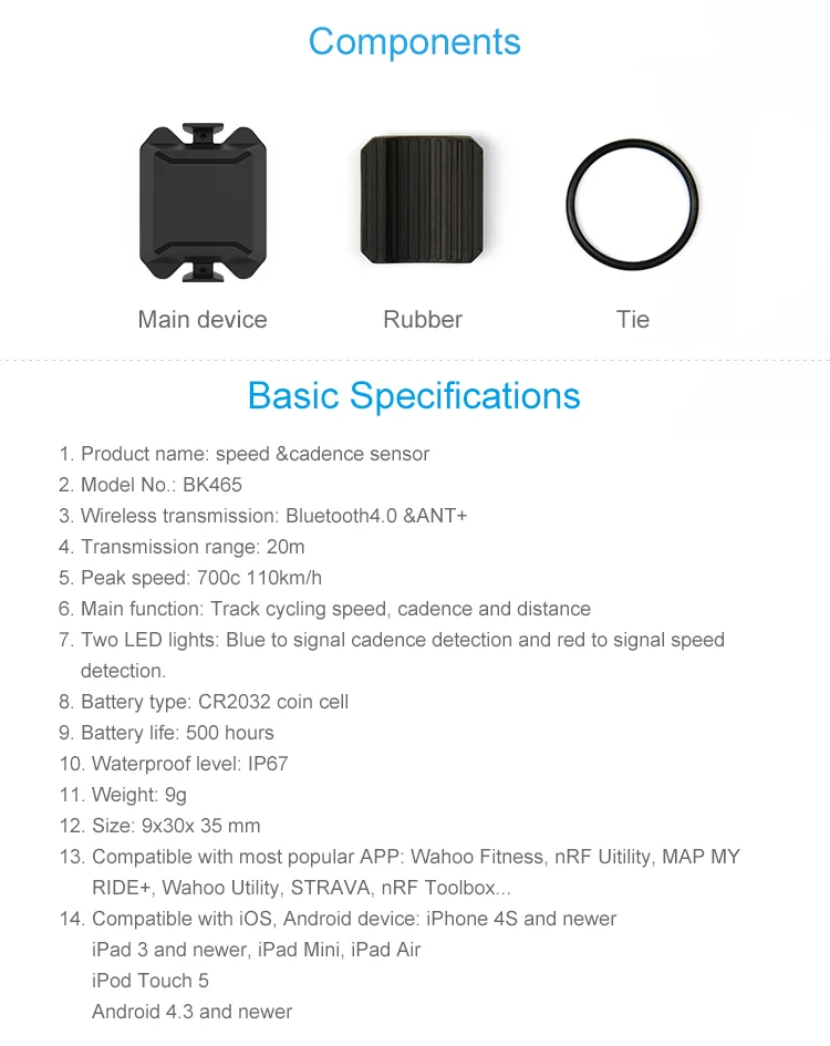 bike trainer speed and distance sensor