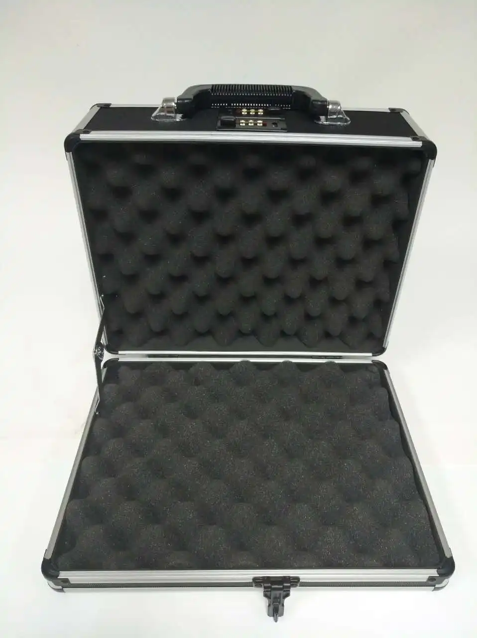 Double Locking Handgun Box Gun Case Pistol Hard Carry Foam Storage w/ Code Set 