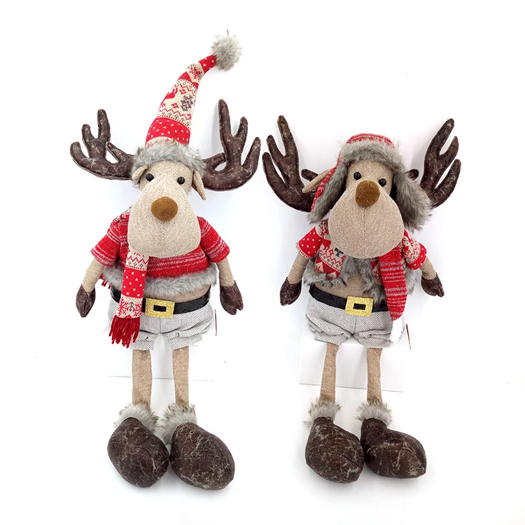 
Decorative Deer Textile Soft Plush 21 Inch Standing New Doll Holiday Time Decorations Big Christmas Reindeers 