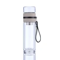 

Travel Drinkware Portable Double Wall Glass Tea Bottle Tea Infuser Glass Tumbler Stainless Steel Filters