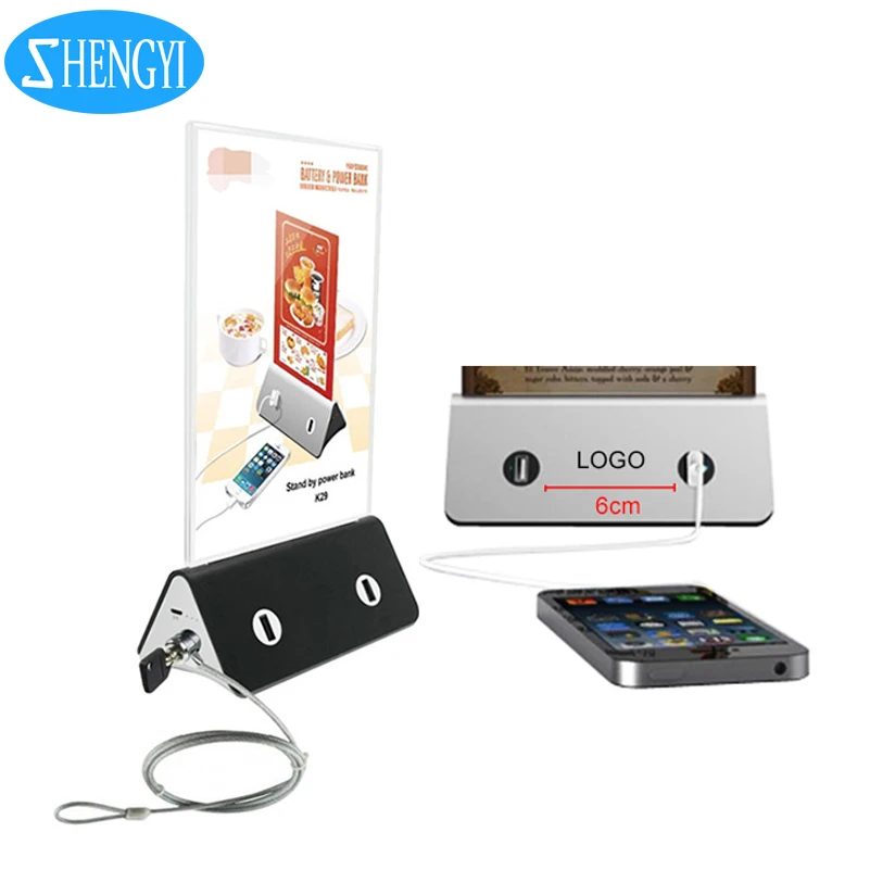 

Hot Selling 10000mAh Menu Promoting Ads Holder Menu Holder 4 Usb Ports Restaurant Bar Power Bank