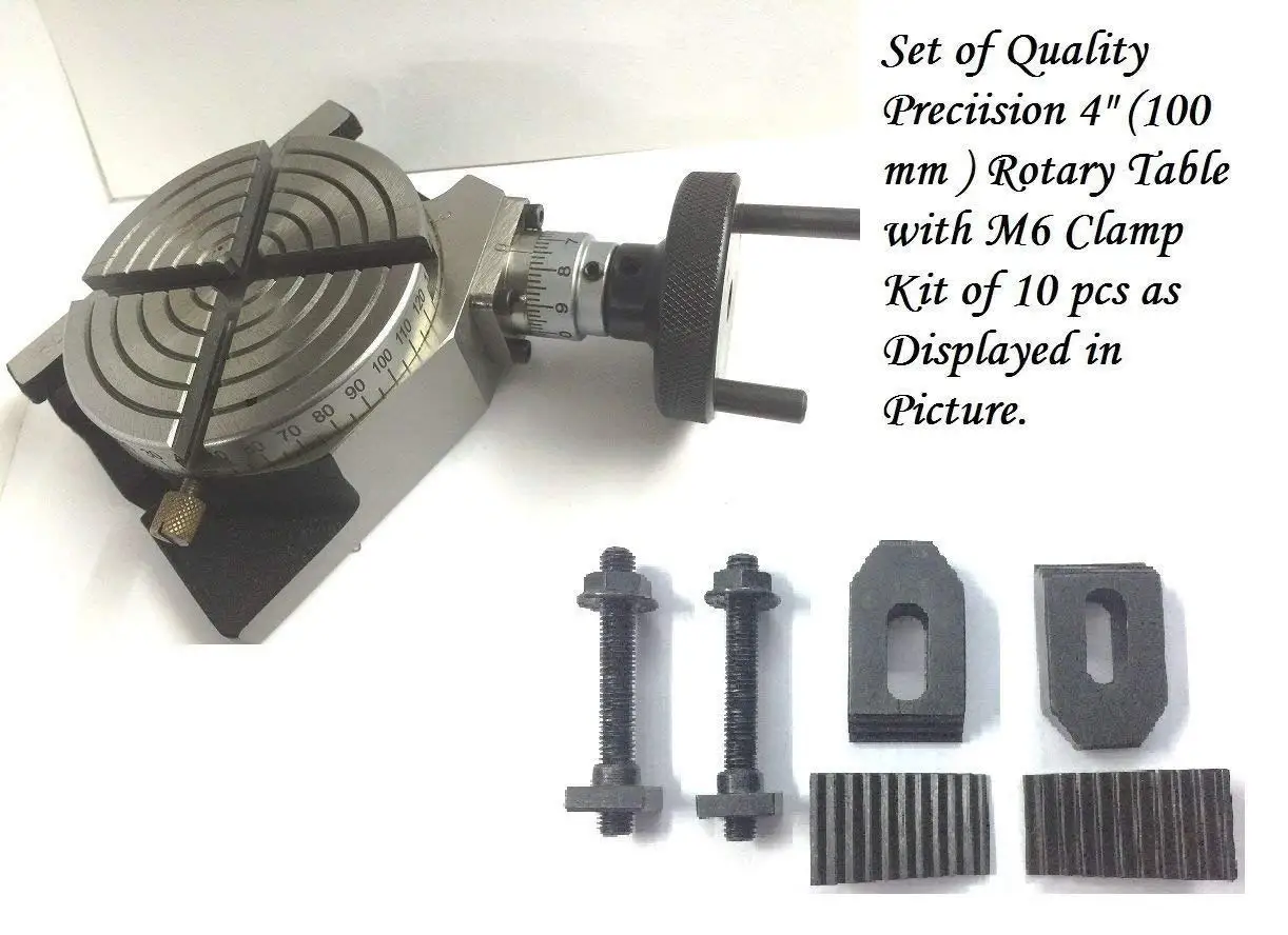 100mm with 65mm Lathe Chuck /& CLAMPING KIT Rotary Table 4/"