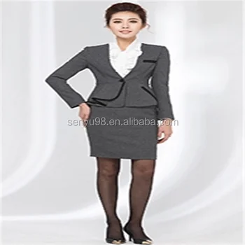 ファッションの女性の制服ウール作業スーツ Ol 女性ビジネススーツ装飾