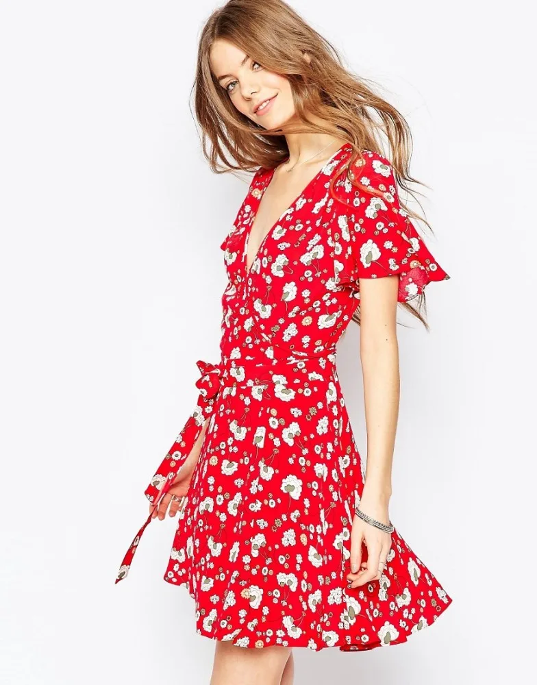 red flower dress
