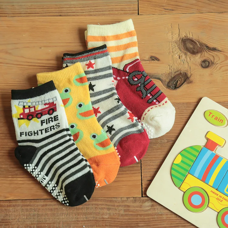 Amazon Custom 100 Cotton Anti Slip Baby Asian Boy Kids Bulk Socks