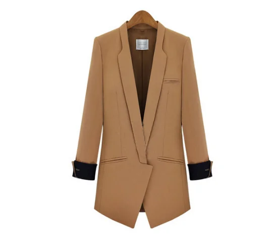 Amazon hot selling New Autumn Women One Button Jacket Formal Blazer