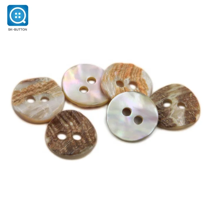 

Wholesale high-end fine edges Abalone 18L natural pearl shell shirt button for garments, Natural color