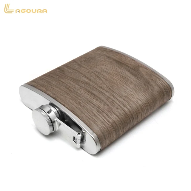 

Hot Sell 201 Stainless Steel Hip Flask, Black Walnut Wooden Hip Flask
