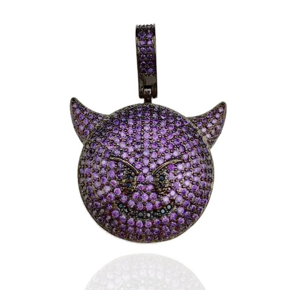 New Design Smiley Emoji Iced Out Fully Diamond Pendant - Buy Emoji Pendant,Smiley Emoji Pendant 