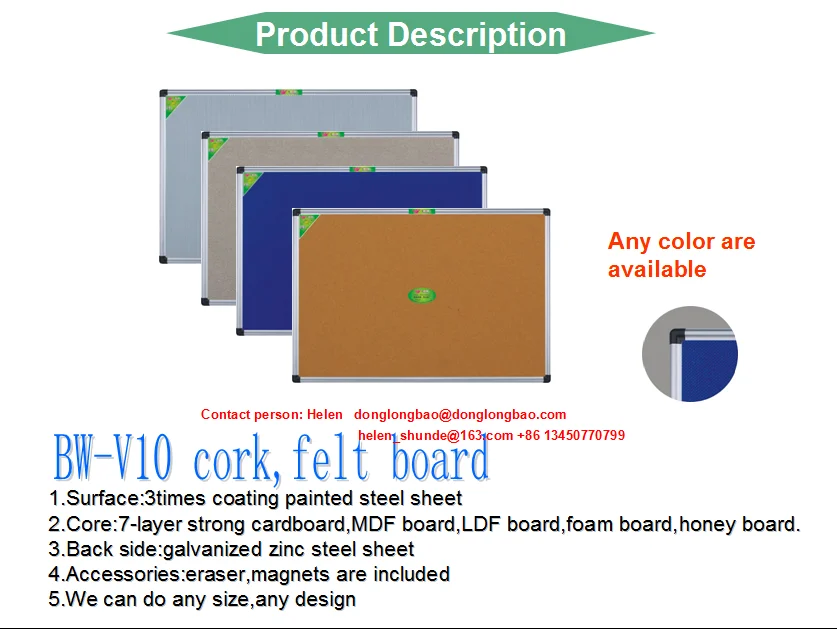 White Board Cardboard Whiteboard Aluminium Frame Customized Abs Corner