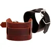 European Leather Cuffs Wholesale Super Wide Strap Punk Rocker Leather Bracelet mens leather bracelet
