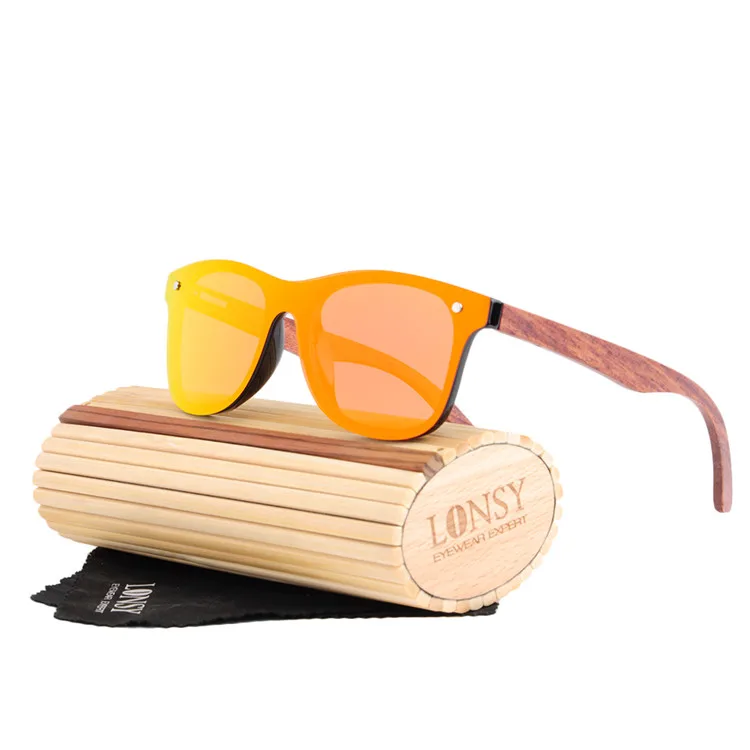 

Unisex eyewear oem fashionable frameless wooden sunglasses 2019