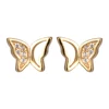 Latest custom newest design american 18k pure gold plated butterfly style stud jewelry fashion earrings set for women