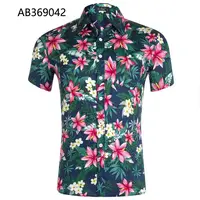 

Custom made cheap summer fashion men floral short sleeve hawaian shirts AB369042