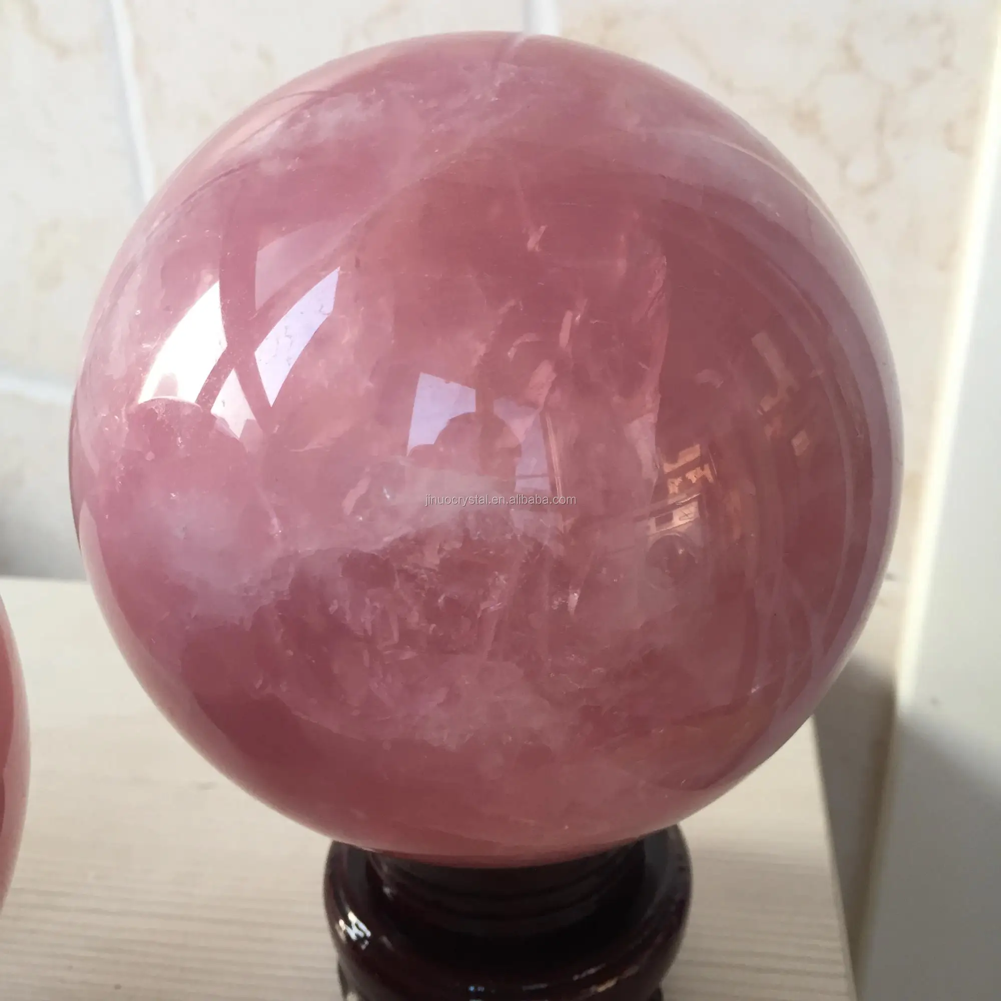 ACEACE Natural Rosa Cuarzo Rosa Esfera de la Bola de Cristal Size : 10cm 