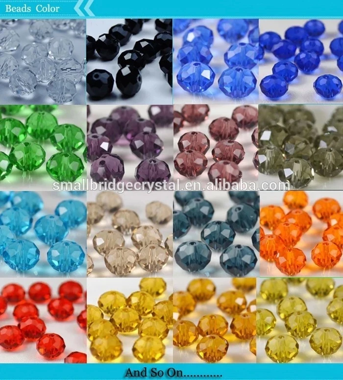 Pujiang Factory Aquamarine Rondelle Loose Crystal Glass Beads supplier