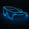 Crystal frame iceblue light up el wire sunglasses for festival new year funny