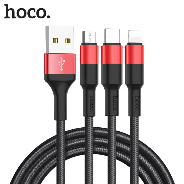 Hoco 3 In 1 Micro Usb Type C Charging Charger Cable Micro Usb C