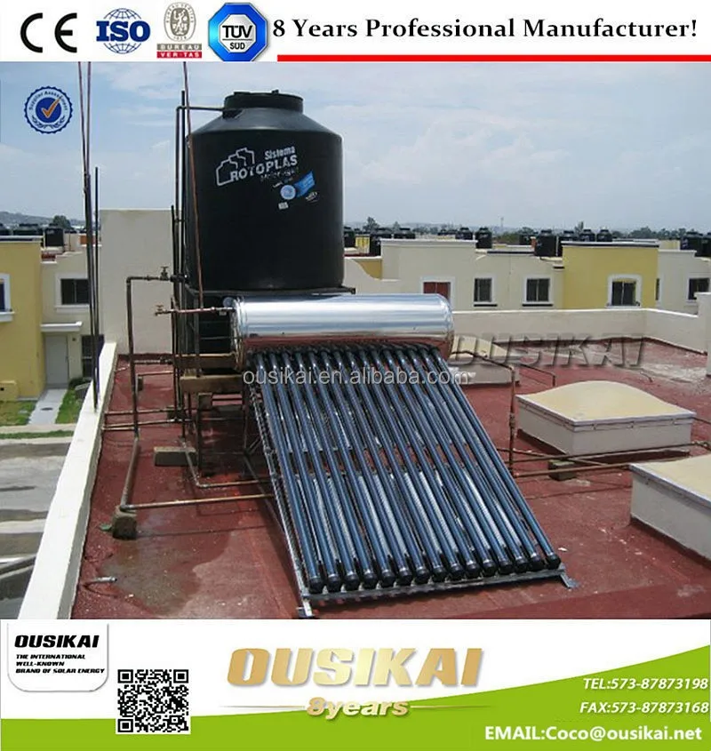 
100L-500L Manufacture Best Price Pressurized Solar Water Heater Solar Geysers 
