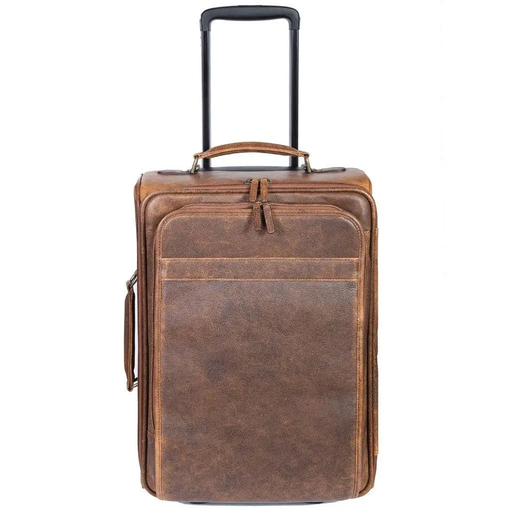 leather carry on luggage with wheels