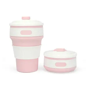 BPA Free Collapsible Water Cup  Food Grade Mug With Custom Logo Collapsible Silicone Folding Mug Cup