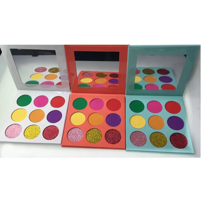 

Custom wholesale makeup private label glitter cardboard vegan high pigment eyeshadow palette, N/a