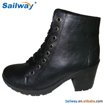 2014 Fashion Italian Winter Boots High Heel All Black Pu