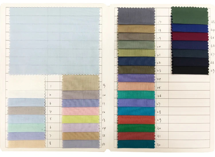 Skygen combed slod color soft plain dyed shirting 55% linen 45% cotton fabric for for dress shirts