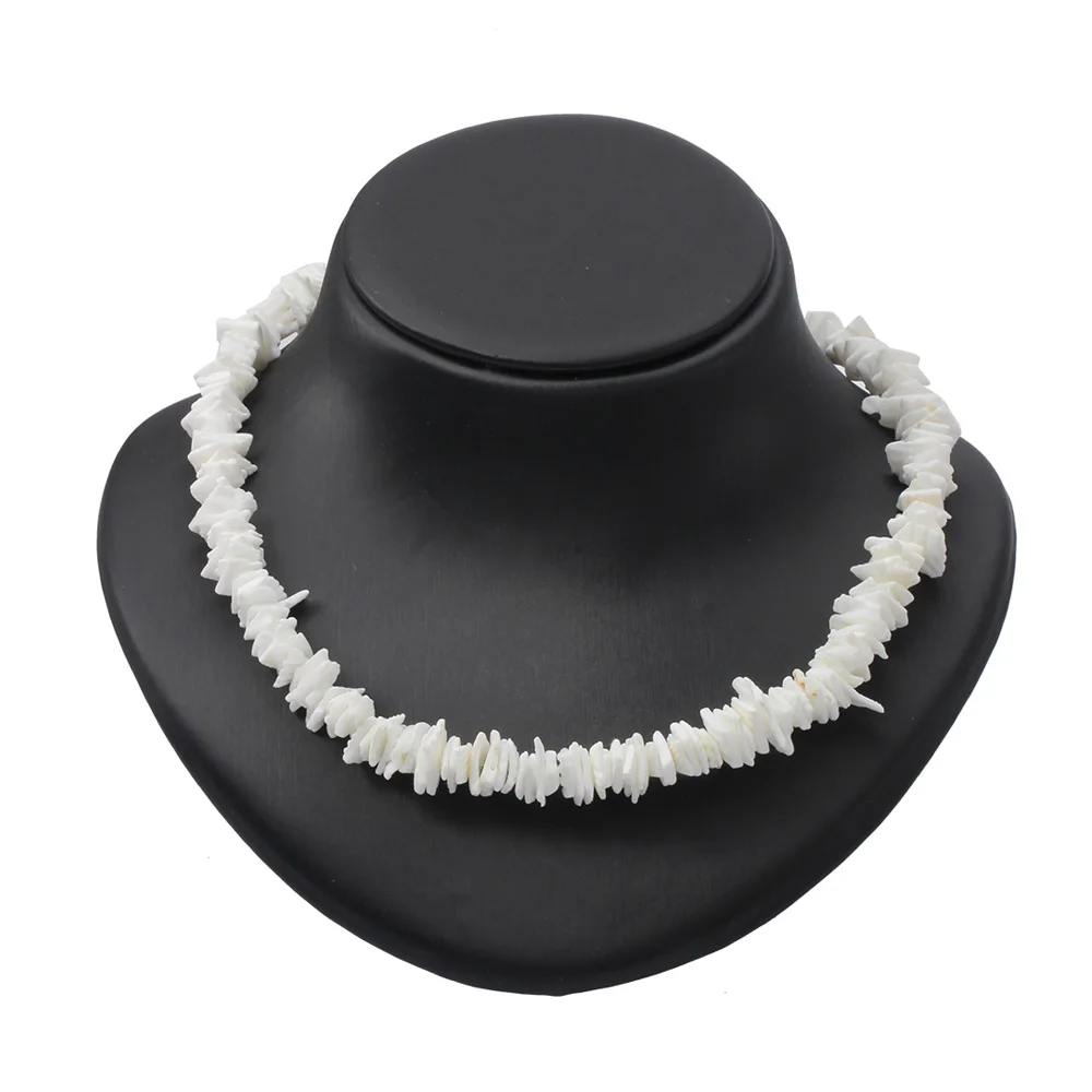 

Hot sell Fashionable natural irregular white puka shell necklace jewelry beach style accessories for unisex