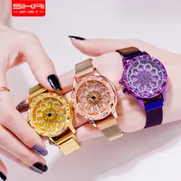 

SIKAI Dropshipping Starry Luxury Rotary oem wrist wristwatch ladies bracelet custom milanese loop Quartz Wrist Watch Women