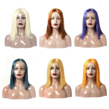 Blonde Blue Pink Green White Red Purple Ombre Bob Full Lace