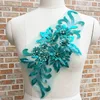 1pc Beaded Sequins 3D Flowers DI Patch Lace Applique Sew On Patches Floral Patch Costume For Wedding Dress Decor D472