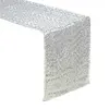 Sequin Table Runners Silver- 12 X 108 Inch Silver Table Runner-Silver christmas table runner
